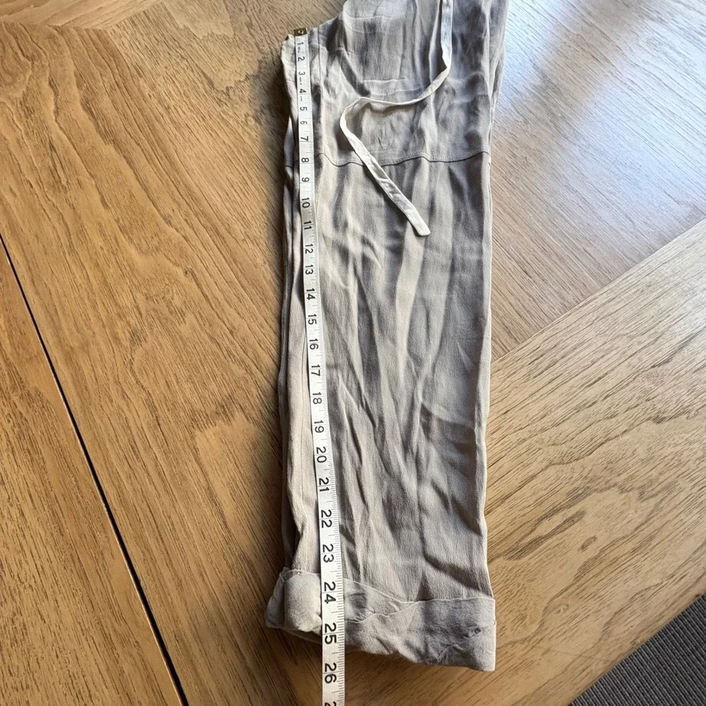 $128 Wilfred Aritzia Allant Linen Blend Pants Grey XXS Paperbag Waist Drawstring